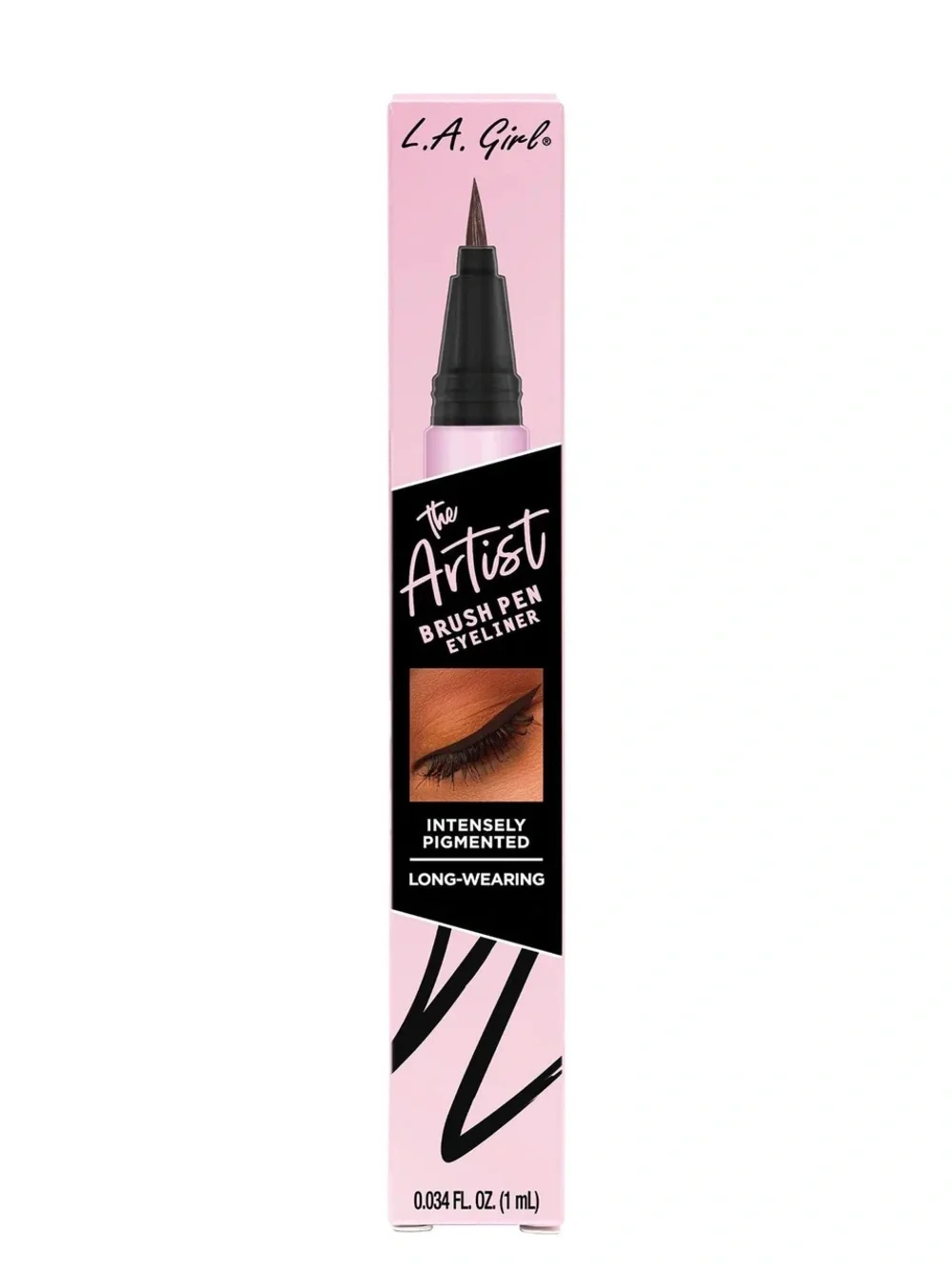 L.A. Girl The Artist Brush Pen Eyeliner - Inky Black, NEW